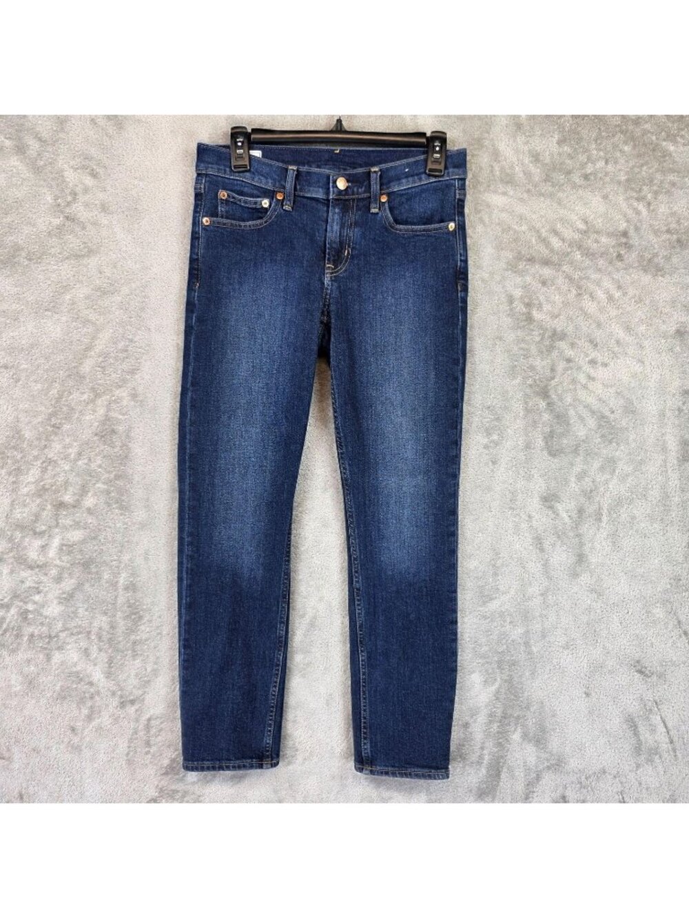 Gap Vintage Slim Low Rise Jeans Womens Size 4R Blue Dark Wash Stretch Denim
